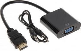 Hdmi į Vga konverteris su 3,5 mm garso lizdu