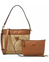 GUESS Vikky, Textile Bag, Tote, Cognac, For Women