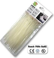 Baltos kabelių jungtys 250mm x 4.8mm, 100 vnt.