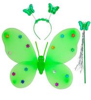 BUTTERFLY SET GREEN (wings, headpiece, magic wand)