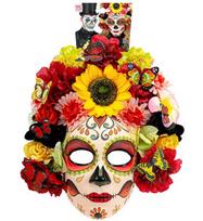 Kaukė, Dia de los Muertos, Widmann, su saulėgrąža ir spalvotomis gėlėmis