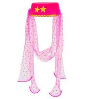 HAREM HAT WITH VEIL felt - pink color