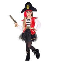 Karnavalinis kostiumas, Piratų kapitonė, Widmann, 2 dalys su tutu suknele ir skrybėle su bandana