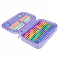 Dvigubas mokyklinis penalas Coolpack Jumper 2 su priedais, pastelinis violetinis