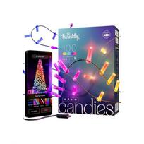 LED girlianda Twinkly Candies CTWKC100RGB-T 100 žvakių formos RGB lemputės skaidrus laidas USB-C