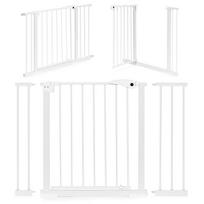 Apsauginiai varteliai 74-105 cm laiptams ir durims, plieniniai, su papildomomis panelėmis, balti ECOTOYS