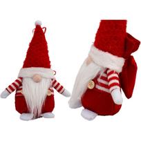 Dekoratyvinis Santa Clausas Su Dovanų Maišeliu 25 Cm Raudonas