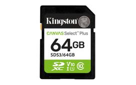 Kingston Canvas Select Plus | 64GB | SD | Flash memory class Class 10, UHS-I, U1/U3, Video Class 10/30