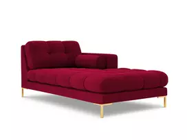 Velvet Chaise Longue Right, "Bali", 1 Seat, 185x102x75 Made in Europe