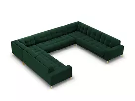 Velvet Panoramic Sofa, "Bali", 9 Seats, 327x256x75 Made in Europe