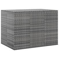 vidaXL Sodo dėžė pagalvėlėms, pilka, 145x100x103cm, PE ratanas