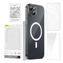 Phone case Baseus Magnetic Crystal Clear for iPhone 13 (transparent) with all-tempered-glass screen protector and cleaning kit | ARSJ010602 | 6932172627782