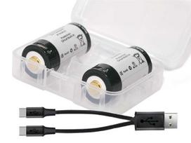 Keeppower 16340 1000mAh 3V su micro USB 2 vnt.