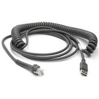 Zebra CABLE SHIELDED USB: SERIES A CONNECTOR 15FT/4.6M COILED CBA-U29-C15ZBR