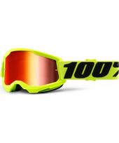 Vaikiški motokroso akiniai 100% Strata 2 Youth Mirror - Geltona