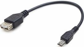 Gembird OTG USB Female to MicroUSB Male Cable 0.15m Black