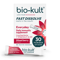 BIO-KULT EVERYDAY IMMUNE, burnoje greitai tirpstantys milteliai, uogų skonio, 30 paketėlių