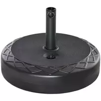 "Outsunny" skėčių stovo pagrindas Ø38/48 mm skėčio stulpui, iki 30 kg vandens/40 kg smėlio, HDPE, juodas, Ø55x38 cm