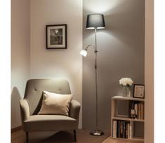 Brilagi - Grindinė lempa CERIA 1xE27/100W/230V + 1xE14/25W matinis chromas/juoda