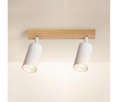 Brilagi - Taškinis šviestuvas SELE 2xGU10/30W/230V balta/ąžuolo dekoras