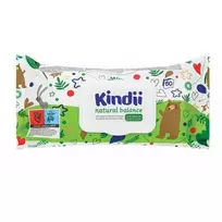 Drėgnos servetėlės KINDII NATURAL BALANCE, 60 vnt.