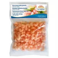 Šaldytos baltakojės blyškiosios krevetės be kiautų, virtos SUNRISE, 225 g