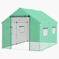 "Outsunny" plėvelinis šiltnamis 2x3x2 m Vėjo nepraleidžiantis šiltnamis su susukamu langu ir apsauga nuo UV spindulių, idealiai tinka pomidorams, plieninė konstrukcija, žalias, Žalioji