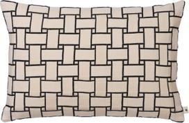 Ferm Living Pagalvės užvalkalas Lattice 40 x 60 cm, kreminės ir juodos spalvos