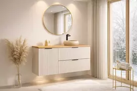 Vonios spintelė Adel Cashmere su skalbinių krepšiu 120 cm