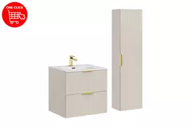 Vonios spintelės komplektas „SKY“ praustuvu ir aukšta spintele – SET–ADC 60 cm