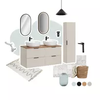 Vonios spintelė 60 cm su praustuvu – SKY SET–ADC 60 cm SKY