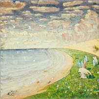 Šilkinė skarelė "Angelėliai" (53*53)