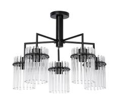 Sietynas ant stulpo 5xE27/60W/230V juoda/permatoma