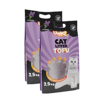 UNIQ PETS biologiškai skaidžios kačių kraikas TOFU, 2x2,5 kg, levandų kvapo
