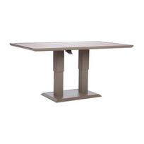 Metalinis lauko stalas Home4You Marenda 150x90 cm, reguliuojamo aukščio, pilkai smėlio spalvos