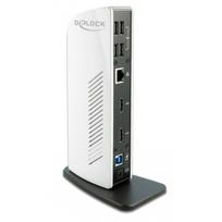 DeLOCK USB Dockingstation Dual HDMI Full-HD / USB 3.2 / LAN / Audio (Black/weiß) | 87771 | 4043619877713