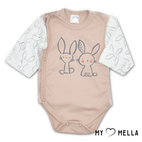 Susiaučiamas bodžiukas Bunny rusvas išvirkščiomis siūlėmis