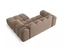 Velvet Right Corner Sofa, "Treno", 2 Seats, 180x164x70 Made in Europe