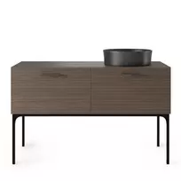 Spintelės su praustuvu komplektas La Purete, 120 cm, raižytas, riešutmedžio / juodos spalvos