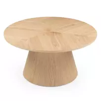 Kavos staliukas „Dalarna“, 90 cm, apvalus, natūralaus ąžuolo fanera