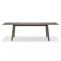 Išskleidžiamas stalas „Selvoni“ (180–260 cm), iš masyvios ąžuolo medienos, faneruotas, „espresso“ spalvos