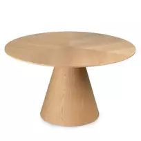 „Kiruna“ valgomojo stalas, 137 cm, apvalus, natūralaus ąžuolo fanera