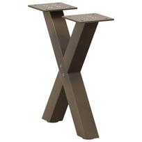 Kavos staliuko kojelės, X formos, 2 vnt., natūralus plienas, 30x(30-31) cm, plienas