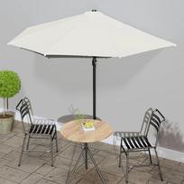 Balkono skėtis su aliuminio stulpu, smėlio, 300x155cm, pusinis