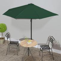 Balkono skėtis su aliuminio stulpu, žalias, 300x155cm, pusinis