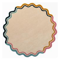Rankų darbo natūralios spalvos iš vilnos apvalios formos kilimas ø 180 cm Leo Scallop – Flair Rugs