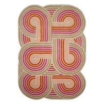 Rankų darbo rožinės spalvos iš vilnos kilimas 140x200 cm Spiral Shaped – Flair Rugs