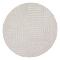 Rankų darbo dramblio kaulo spalvos iš vilnos apvalios formos kilimas ø 160 cm Zen Garden – Flair Rugs