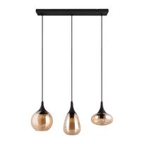 Kabantis šviestuvas juodos spalvos/oranžinės spalvos su stiklo gaubtu Lumina – Trio
