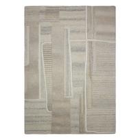 Rankų darbo pilkai smėlinės spalvos iš vilnos kilimas 140x200 cm Lira – Flair Rugs